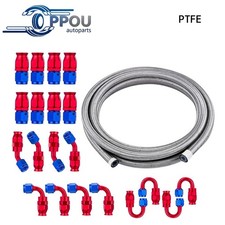 4AN-6AN-8AN-10AN Nylon Braided PTFE Fuel Line 10FT 20FT with 20 Fitting Hose Kit picture