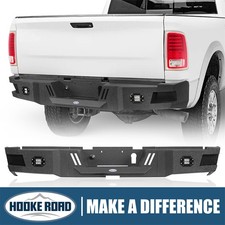 Hooke Road Steel Rear Bumper For 2010-2018 Dodge Ram 2500 3500 w/LED Floodlights picture