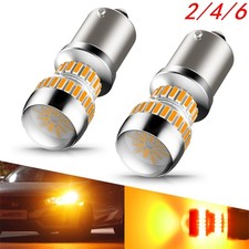 2/4/6 AUXITO LED Front Turn Signal BA15S Light Bulbs 1156 7506 Amber Yellow 54H picture