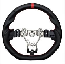REVESOL Black Sports Steering Wheel Red Strip for 2015-2021 SUBARU STI WRX S209 picture