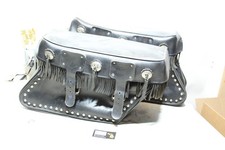 87-89 Harley Heritidge Softail OEM Big Bertha Fringe Leather Bag Set Pair picture