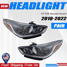 For 2018-2021 Hyundai Accent SE SEL Halogen Headlights Assembly Left Right Pair picture