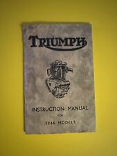 Triumph Motorcycle Instruction Manual for 1946 Models, Excellent Condition picture