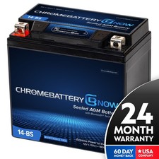 Chrome Battery YTX14-BS Bluetooth Powersport Battery 12Ah 185 CCA 24-Mo Warranty picture