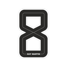 SW A Gloss Laminate sticker of the number 8 for rider Guy Martin X-Large  picture