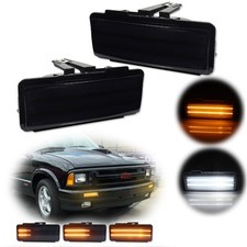 For 1994-97 Chevy S10 Blazer GMC Sonoma Smoked Lens Switchback LED Signal Lights picture