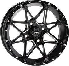 ITP Tornado Wheel 15x7 4/137 5+2 Matte Black Front/Rear picture