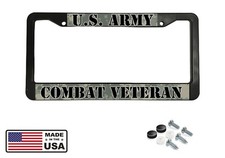 USA US ARMY Combat Vet Veteran American Camp America Black License Plate Frame  picture