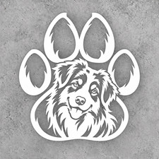 Australian Shepherd Dog Paw Pet Animal Vinyl Decal Sticker Silhouette B picture