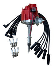 Ignition Distributor + Wires + Spark Plugs For Chevy 230 250 292 GMC 4.1 4.8L picture