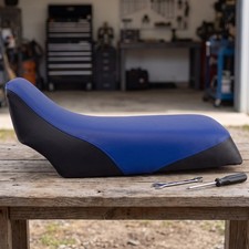 Yamaha YFZ 350 Banshee Seat Cover All Models Blue Black Vinyl Seat Cover picture