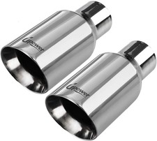Upower Pack of 2 Exhaust Tip 2.5 inch Inlet 4 inch Outlet 9 Long 304 Stainless picture