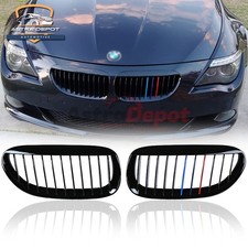 Glossy Black M-Color Front Kidney Grill for 2004-2010 BMW E63 E64 M6 650i 645ci picture