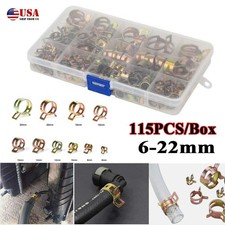 115PCS 6-22mm Car Fuel Silicone Vacuum Line Hose Spring Clip Clamps Fasteners picture