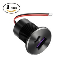 12V USB Outlet All-Aluminum QC 3.0 USB-A & USB-C PD3.0 Dual Small Version  picture