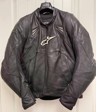 Vintage Alpinestars TZ-1 Leather Motorcycle Jacket w/Armor - Mens US 50/EU 60 picture