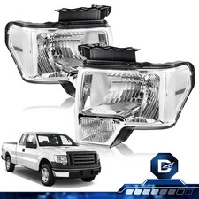 Chrome Headlights Pair For 2009 2010 2011 2012 2013 2014 Ford F-150 F150 Pickup picture