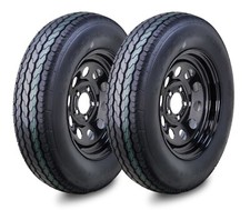 2 Free Country Trailer Tires Rim ST205/75D15 6-Ply Black Mod Rim 5 Lug on 4.5