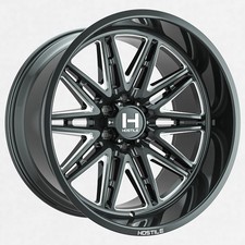 20x12 Hostile H126 Maniac Blade Cut (Gloss Black & Milled) Wheel 6x5.5 (-44mm) picture