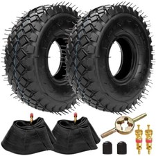 4.10/3.50-4 4.10-4 410-4 Tire and Inner Tube Kit For Lawn Mower Go kart Trailers picture