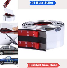 16FT Chrome Trim Molding 4 Inch Wide ABS Plastic Self Adhesive Door Bumper UV picture