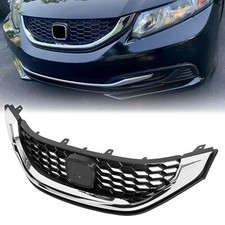 For 2013-2015 Honda Civic Sedan Front Bumper Upper Grille Grill W/Chrome Trim picture