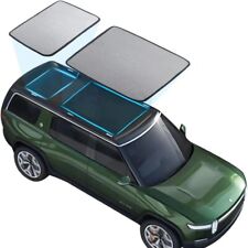 Rivian R1S Front and Rear Glass Roof Sunshades 2in1 Design Black UV-Reflect 2pcs picture