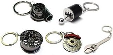 5PC Car Enthusiast Keychain Set Turbo Manual Shift 6 Speed Wheel Brake Wrench picture