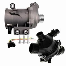 BMW 2 Piece Engine Water Pump and Thermostat Assembly TRQ WPA06895 picture