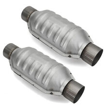 2x 2.5'' 63mm Universal Catalytic Converter High-Flow Weld-On w/ Heat Shield picture