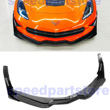 For 2014-2019 Corvette C7 Z06 Stage 5 Front Bumper Lip+Splitter Gloss Black 5PCS picture