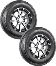 2-Pack Radial Trailer Tire Rim ST205/75R15 LRD 5 Lug 4.5 Center Aluminum Black picture