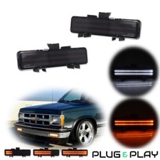 For Chevy S10 Blazer 1983-1994 Smoke Lens Switchback LED DRL / Turn Signal Light picture