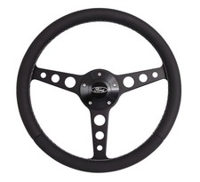 Grant Products 1927-1 Steering Wheel 14 Inch Diameter 3 Spoke Black Leather Grip picture