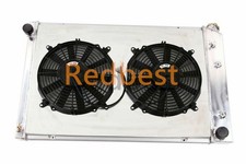 4-Row Radiator + Fans For 1973-87 Chevy Truck 1973-1991 Blazer 19 x 28-1/4