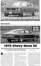 1975 CHEVROLET NOVA SS RESTORATION 5 pg Article picture
