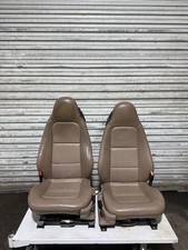 BMW Z3 ROADSTER POWER SEAT PAIR BEIGE TAN LEATHER W RAILS SEATS OEM 2 picture