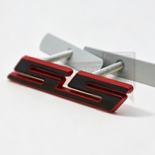 Bolt on 3D Metal Letter Nameplate for SS Front Grille Black Emblem Black Red picture