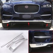3PCS Silver ABS Front Bumper Lip Guard Panel Cover Fit For Jaguar F-PACE 2016-20 picture