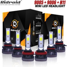 6pcs 9005 9006 H11 Combo LED Headlight Fog Bulbs Kit High Low Beam 6000K White picture