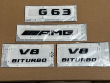 NEW Mercedes-Benz W463 Genuine BLACK G63 “AMG V8 BITURBO” Emblem Badge Decal Set picture