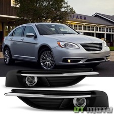 2011-2014 Chrysler 200 Bumper Fog Lights Driving Lamps w/Switch+Bulbs 11-14 Set picture