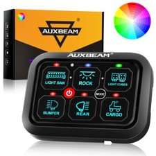 AUXBEAM 6 Gang RGB Switch Panel Toggle LED Light Circuit Relay System Controller picture