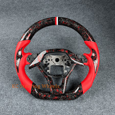 Custom Forged Carbon Fiber Red Leather Steering Wheel for 2018-2023 Honda Accord picture