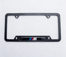 🚚M Black Stainless Steel L-o-g-o License Plate Frame SINGLE 82120010404~ picture