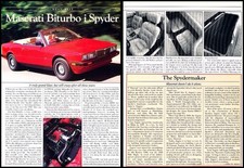 1987 1988 Maserati Spyder Biturbo Original Review Report Print Car Article J272 picture