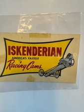 oOriginal Vintage NOSl Iskenderian Racing Cams Water Transfer 5x3” (9U) picture