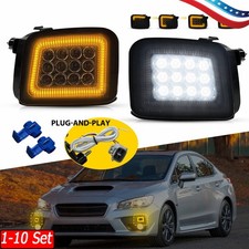 1-10x White Solid LED Sequential Amber DRL Signal Light For Subaru STI 15-17 picture