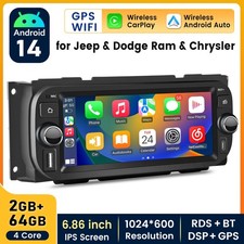 For Jeep & Dodge Ram & Chrysler Apple CarPlay Android14 Car Radio GPS Navi 2+64G picture