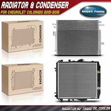 2Pcs Aluminum Radiator & AC Condenser Cooling Kit for Chevrolet Colorado 15-16 picture